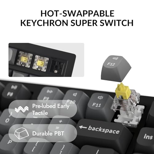 Image of Keychron K10 Max Wireless Custom Mechanical Keyboard, QMK 2.4 GHz Bluetooth Full-Size with Hot-swappable Keychron Super Banana Switch Compatible with Mac Windows Linux (RGB Backlit)