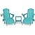 SERWALL 5-Piece Folding Adirondack Chair and Ottoman and Table Set, HDPE Adjustable Adirondack Chairs Set, Aruba