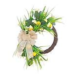 [Información sobre el tamaño] Adorno de puerta con hecha a mano con flores artificiales. Fabricado en PP y tela. Mide aproximadamente 35 cm x 50 cm (13,78 x 19,69 pulgadas)