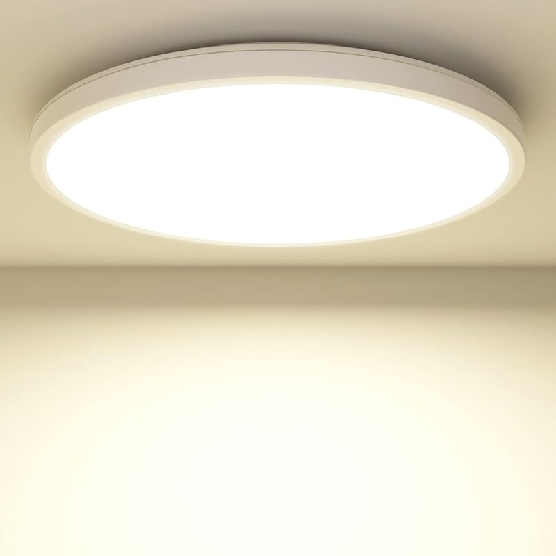 zemty Kerek LED Mennyezeti Lámpa - 24W, 4000K, 1800LM, IP44 Vízálló, Modern Panel Világítás Fürdőszobába, Konyhába, Folyosóra, Fehér