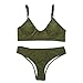 Produktbild QingJiu 2020 Damenmode Push-Up Bikini Gepolsterter BH Badebekleidung Einfarbig Zweiteiliger Badeanzug Beachwear Set