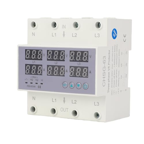 Ampèremètre voltmètre triphasé AC 390 500V protecteur surtension courant 63A