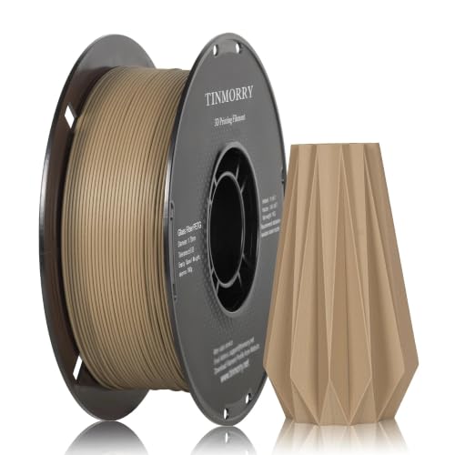 Image of TINMORRY Glass Fiber PETG Filament 1.75mm, High Impact Resistance PETG GF 3D Printing Filament, Durability & Stiffness, Matte PETG Fits for Most FDM 3D Printers, 1 KG 1 Spool, Frosted Apricot