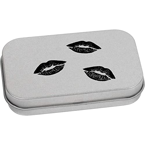 Azeeda 80mm 'Lipstick Kisses' Metal Hinged Tin/Storage Box (TT00195104)