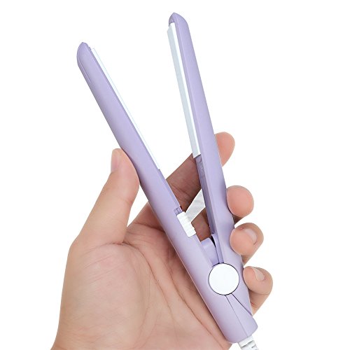 Mini Curling Iron, 2 in 1 Hair Straightener Ceramic Flat Iron Tourmaline Plate Hair Straightener Curler Beauty Heating Curler Professional Hair Styling Tool (#1)