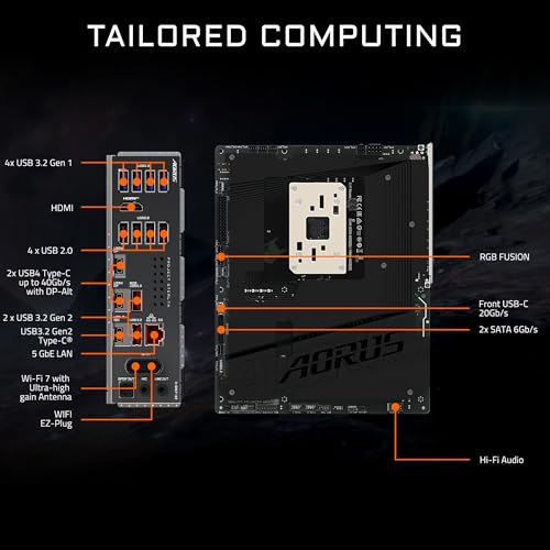 Image of GIGABYTE X870 AORUS Stealth Reverse-Connect ATX Motherboard, Support AMD Socket AM5 Processors, DDR5, 16+2+2 Power Phase, 4X M.2, PCIe 5.0, USB4, WIFI7, 5GbE, PCIe EZ-Latch Plus, 5 Year Warranty