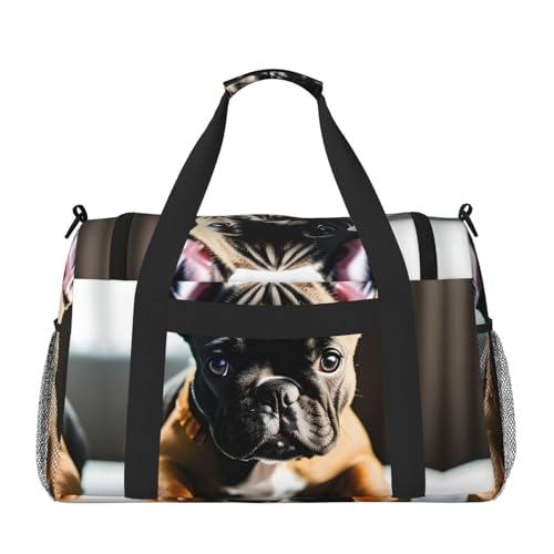 French Bulldog print Weekender Overnight Carry On Bag Gym Luggage Bag Duffel Bag for Travel Women2