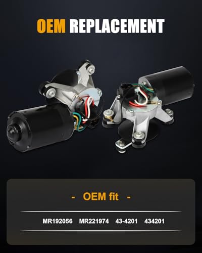 Image of ROADFAR Front Windshield Wiper Motor for Mitsubishi for Mirage 1997-2002 | For Mitsubishi For Montero Sport 1997-2004|Replace MR192056|MR221974|43-4201|434201|4 Pins