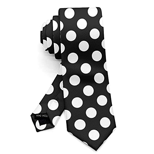 Yeahspace Polka Dot Tie Black And White Necktie Men's Ties For Wedding Prom Uniform-Polka Dot Black And White (13), One Size #TOP1