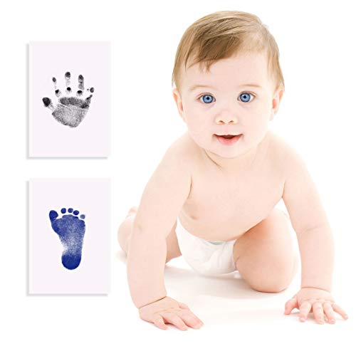 jiuzcare Baby handafdruk en voetafdruk baby voetafdruk voetafdruk handafdruk baby handprint voetafdruk set handafdruk baby babyhuid komt niet schoon stempelkussen veilig niet giftig stempelkussen - Image 7