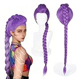 MMDOCO Cosplay Lila Wig für Frauen für Halloween Kostüm Damen Halloween Kostüm Perücke Damen Hexenkostüm Party Deko Ideal für Karneval Convention süßes Geschenk