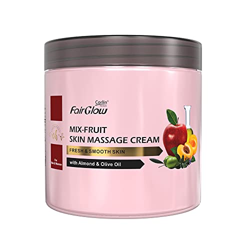 Fair Glow Mix-Fruit Skin Massage Cream with Almond & Olive Oil- 800g | For Men & Women | Body & Facial | Ideal for Daily Use