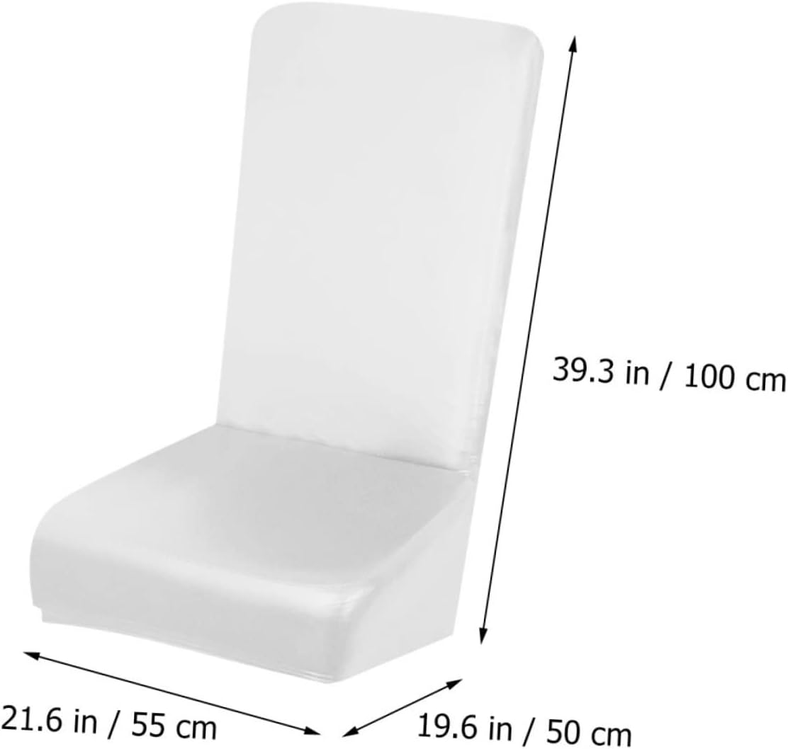 Unomor 4pcs Stretch Chair Covers Pu Leather Dining Chair Slipcovers Easy to Clean White Protector for Home Hotel Restaurant and Parties