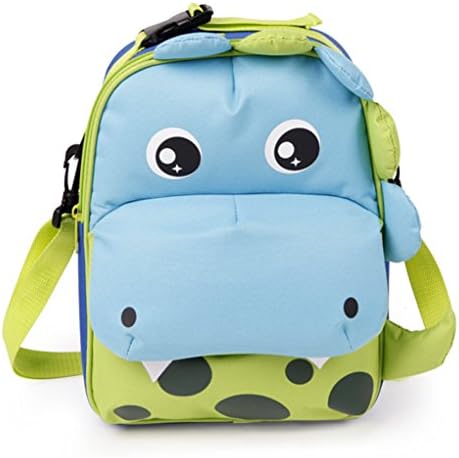 Yodo 3-Way Convertible Playful Insulated Kids Lunch Boxes Carry Bag/Preschool Toddler Backpack for Boys Girls, with Quick Access front Pouch for Snacks, Dinosaur