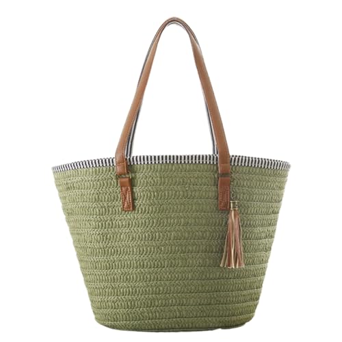 Sac en paille tressée spacieux pour ne plus manquer de place à la plage