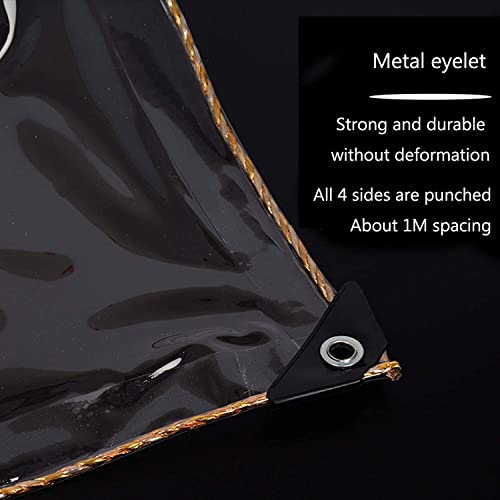 Lona transparente de plástico resistente impermeable con ojales para terrazas exteriores 5