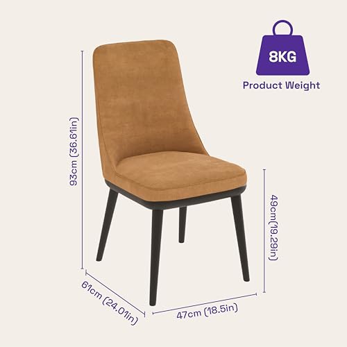 Image of Wakefit Kova Dining Chair - Napoli Tan