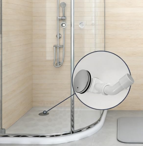 Siphon de douche pour baignoire anti-odeur en ABS argenté efficace - 5