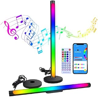 RGB Light Bars, Mostop 2 Pack LED Ambient Light Bars for Monitor, Gaming Desk Lights Sync with Music Remote Control App Control Voice Activated Brightness Adjustable Background Light