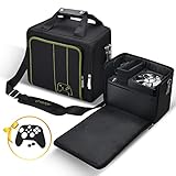 G-STORY Tasche für Xbox Series X S, Hartschalen Tragetasche für Xbox Series X/S Konsolen mit Schultergurt und Unterteilbaren Fächer für Zubehör und Games, Controller-Skin*1 enthalten