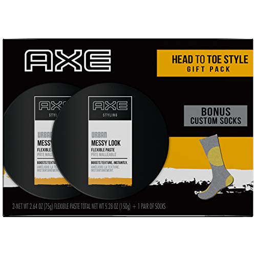 2 - AXE Messy Look Flexible Paste 2.64 Oz Styling Gift Set with Socks
