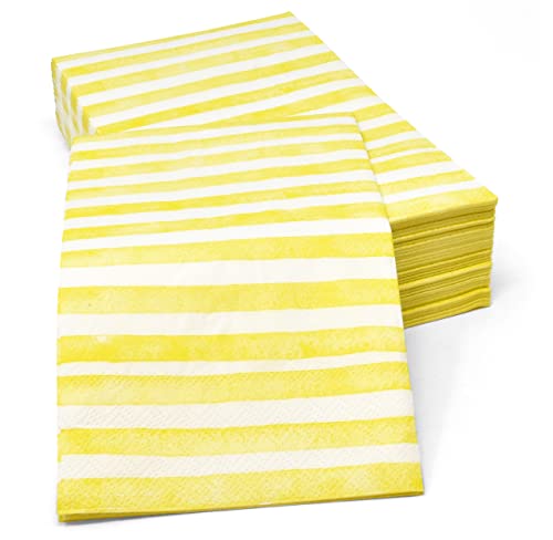 Gift Boutique Yellow and White Striped Guest Napkins #TOP7