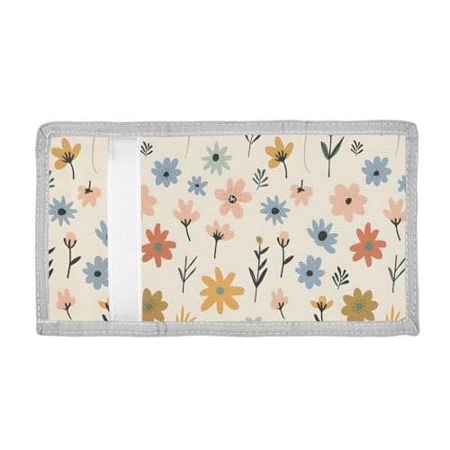 ALAZA Kids Wallets for Boys Girls Toddler Trifold Wallet Children Small Small Botanicals Floral with Zipper Coin Pocket2