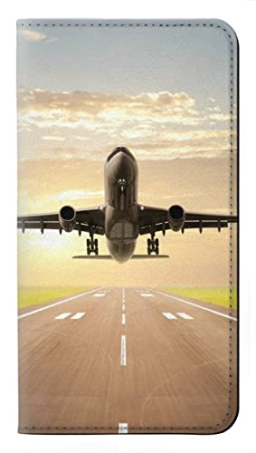 Étui à rabat en cuir PU pour iPhone 16e housse antichoc motif avion clapet