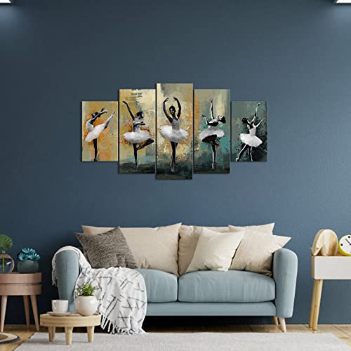 Levvarts Dancers Wall Art African American Ballet Dance Painting Canvas Print Ballerina Black Woman Pictures Decor For Living Room Girl Bedroom Framed Ready To Hang #TOP1