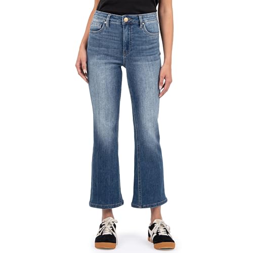 KUT from the Kloth Women's Kelsey High-Rise Fab Ab Ankle Flare Regular Hem in Miracles