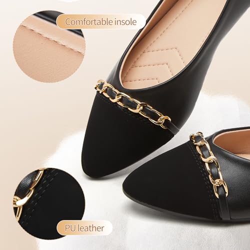 FINIWOR Ballet Flat Shoes for Womens,PU Leather Womens Loafers,Women Pointed Toe Dress Flat Shoes Casual, Comfortable Slip on Flats Shoes Women2