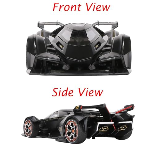 Image of 1:22 Scale Lambo V12 GT Toy Car for Kids Collection Diecast Metal Model Car with Light Sound Pull Back Openable Door