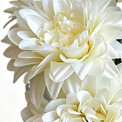 Centros de mesa con dalias artificiales realistas para decoración de restaurantes 8