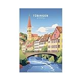 NLKQHTF Tübingen Deutschland, Reise-Kunstposter, Leinwand, 