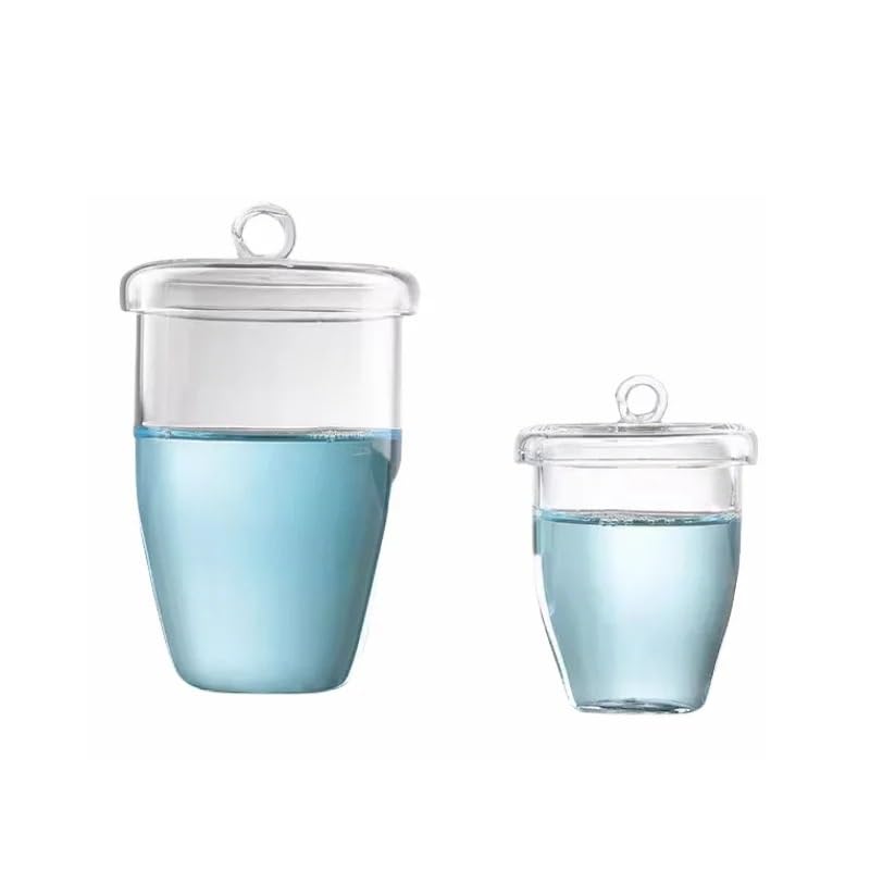 Crogiolo di quarzo 25ML 30ML 50ML 100ML 150ML - Crogiolo di vetro trasparente resistente agli acidi e agli alcali con coperchio(150ml)