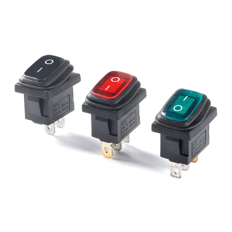1ON/Off Power Switch 10A 125V 250V AC Sealed Waterproof Auto Boat Marine Toggle Rocker Switch Mini Toggle Switch - (Color: Black)