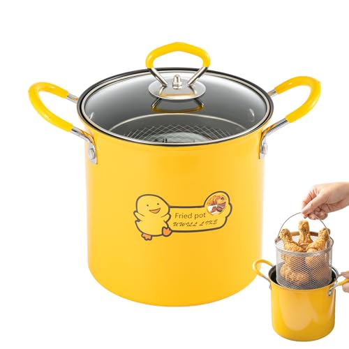 GREENSAPPIRE 1PC 3L Deep Fryer Stainless Steel with Basket Lid