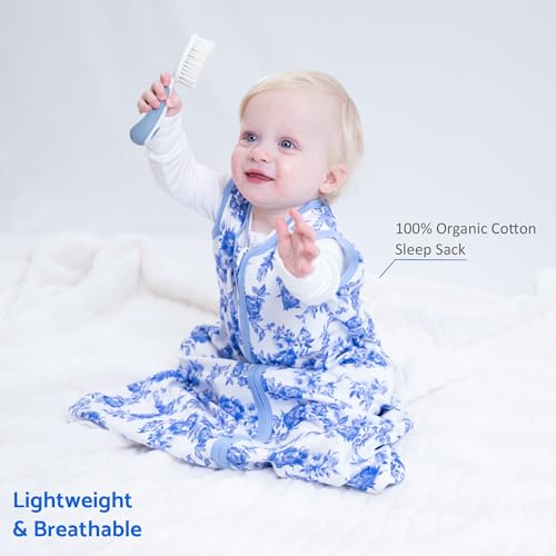 Image of LollyBanks Sleep Sack, 100% Cotton Neutral Baby Sacks, 0.5 TOG Sleep Sacks Lightweight with 2-Way Zipper