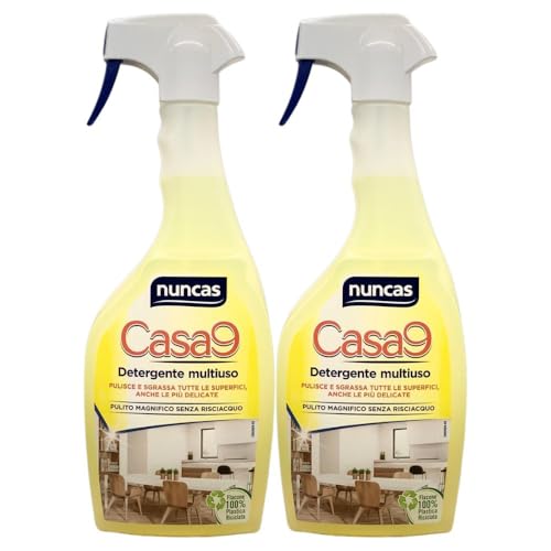 Casa9 Detergente Multiuso, Pulisce e Sgrassa Tutte le Superfici, anche le più Delicate, 750ml (2 Unità)