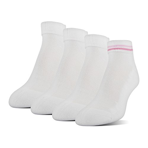 MediPEDS Women's XS Memory Cushion Low-Cut Socks, 4-Pack, white, Shoe Size: 6-10