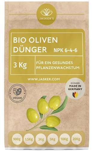 Bio Olivenbaum Dünger 3 Kg Langzeitdünger - 100% organischer Dünger für Olivenbaum - Mediterraner Dünger für Olivenbaum im Garten & Kübel - Olivenbaumdünger - Oliven Dünger