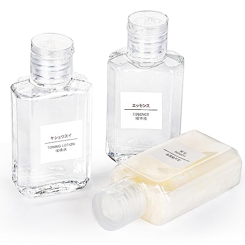 60 Pack Plastic Refillable Flip-Top Bottles, 2 OZ Clear Empty Travel Hand Sanitizer with Flip Cap, Portable Small Liquid Squeeze Container for Shampoo, Lotions, Liquid Body Soap, Creams3