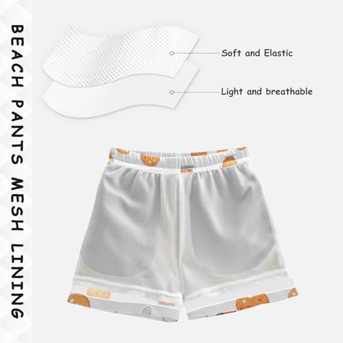 Pigsaly Boys' Swim Board Shorts Cute Capybara Orange Boy's Swim Trunks Kids Swimwear 3T4