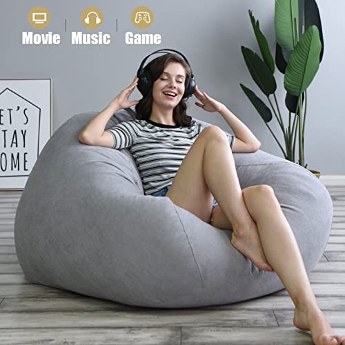 Qingluan Bean Bag Chairs For Adults Gigantic Bean Bag Big Bean Bag Machine Washable Covers, Durable Inner Liner Great For Sitting For Gaming, Reading, And Relaxing(No Filler),Orange,100 * 120Cm #TOP1