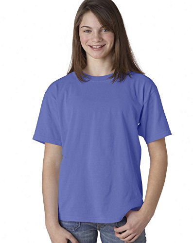 Chouinard 9018 Youth Garment-Dyed Ring-Spun Cotton Tee Flo Blue Medium