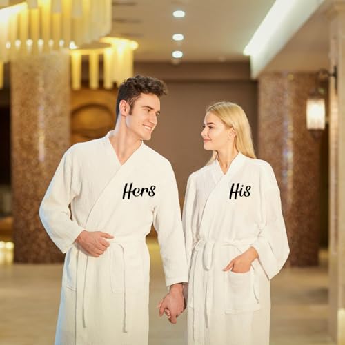 Custom Embroidery Robes with Your Text/Name,Personalized Monogrammed Waffle Knit Lightweight BathRobes for Men Women2