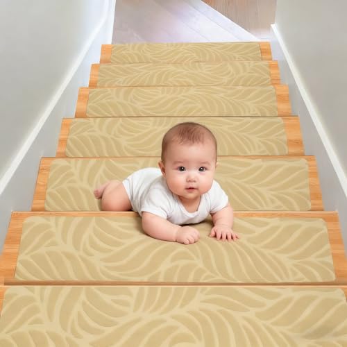 Neuytiky Antidérapant Tapis Marche Escalier, Tapis Escalier 15pcs, Marchettes d'Escalier...