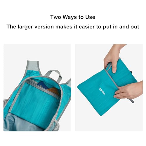 G4Free 15L Hiking Daypack Lightweight Travel Backpack Packable Outdoor Casual Foldable Shoulder Bag (Peacock Blue) — view 5