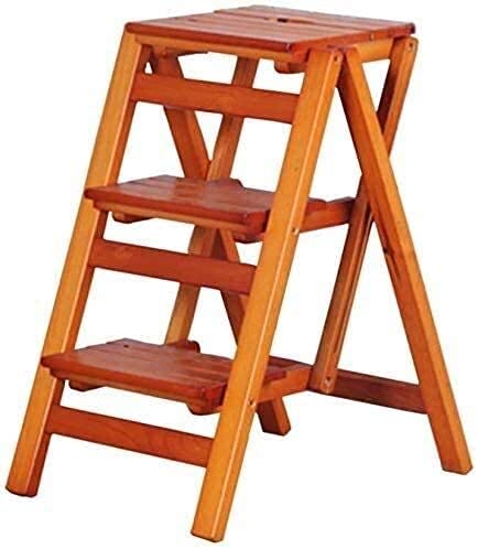 Chaise escabeau en bois pliant pour cuisine et étagères de bibliothèque