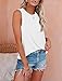 JAWINT Women's Casual Tank Tops Summer Crewneck Sleeveless Tunic Flowy Loose Shirts White